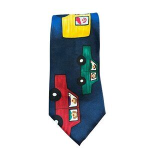 Retro Silk School Bus Save the Children Preppy Classic Chic Artsy Work Wear 80s